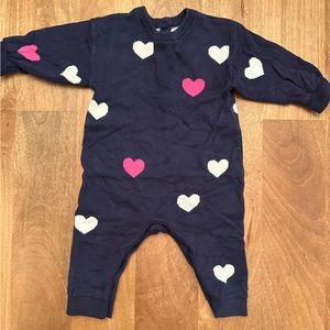 GAP 3-6month.l Navy Heart Knit Sweater OnePiece